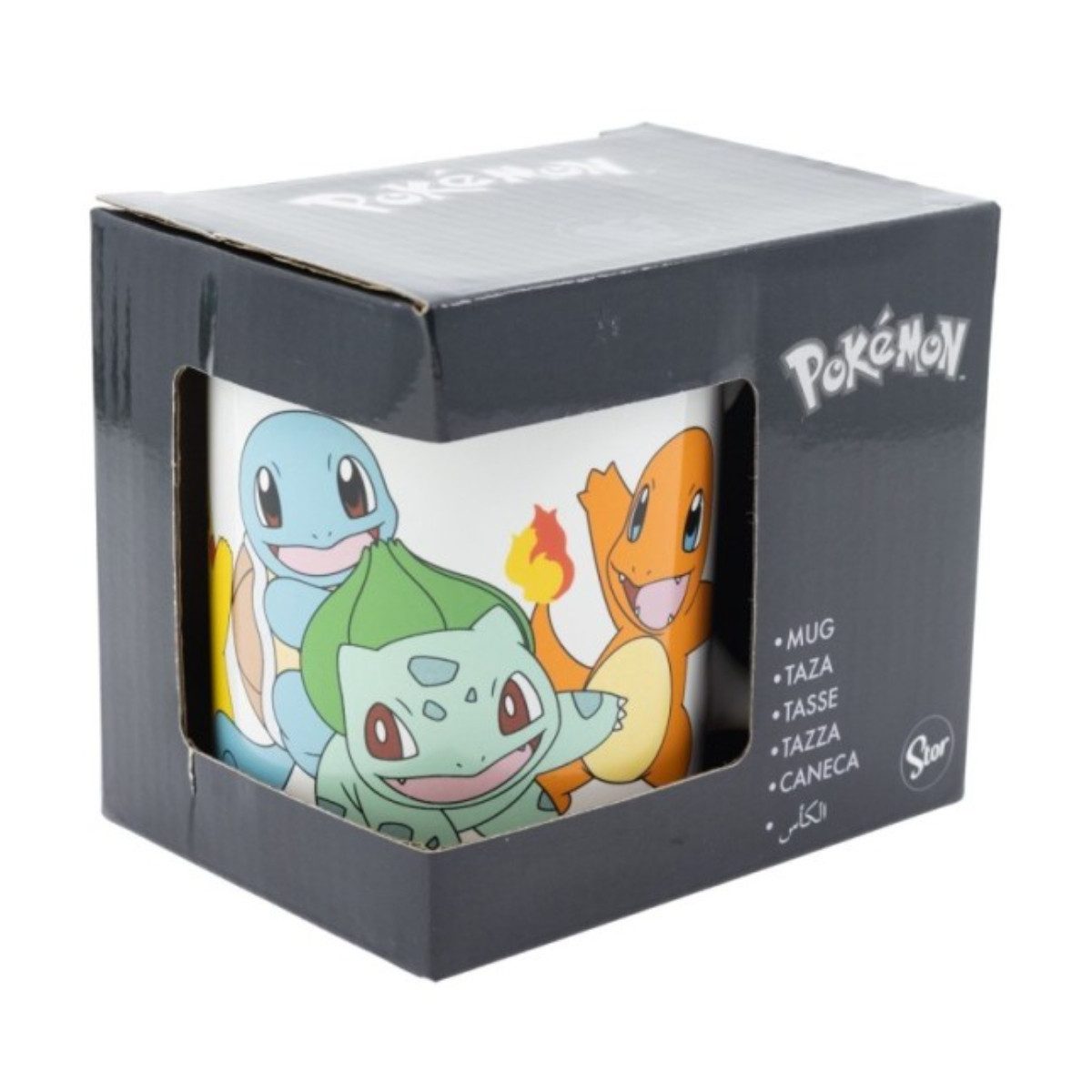 POKEMON JUEGO DE CARTAS Tasse 4 Dangers Tasse 325 ml für Kaffee Tee Kakao und Sammlung, Keramik
