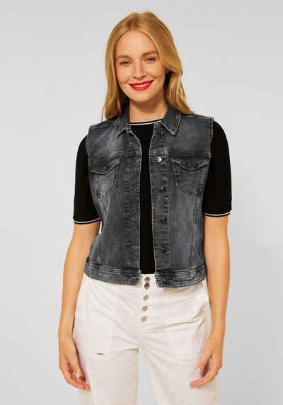 STREET ONE Jeansweste »Style Roxana« mit funkelnden Nietendetails auf der Brusttasche