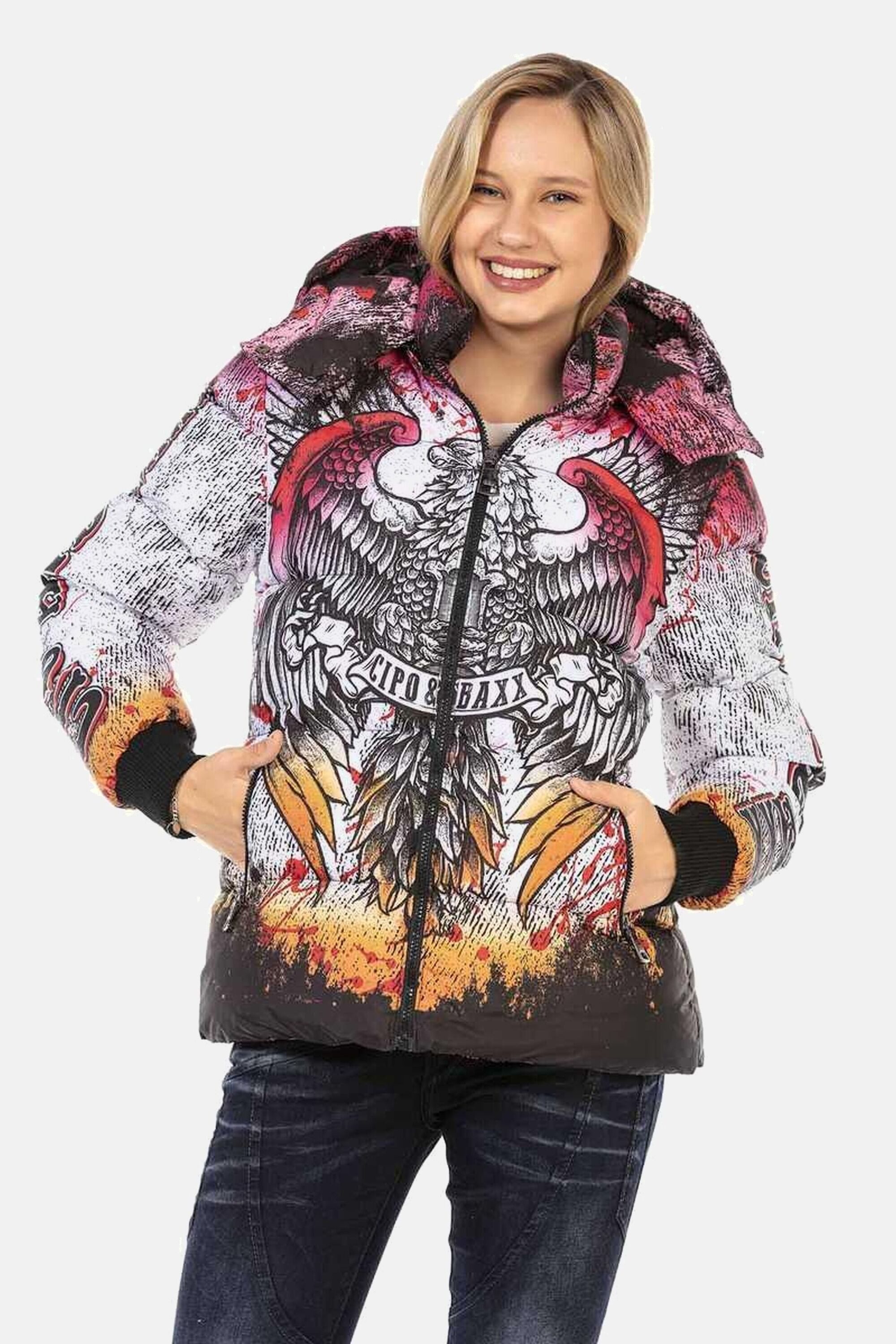 Cipo & Baxx Winterjacke Jacken mit knalligem Allover-Print, WM130