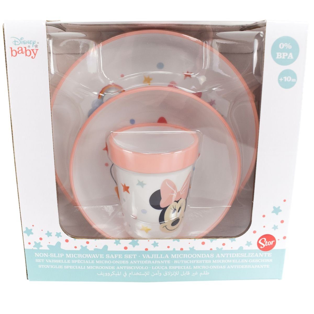 Mikrowellen Disney Baby geeignet anti rutsch (3-tlg), für Personen, Minnie mit / Mickey Motiv Kindergeschirr-Set Kindergeschirr Kunststoff, 1 Stor