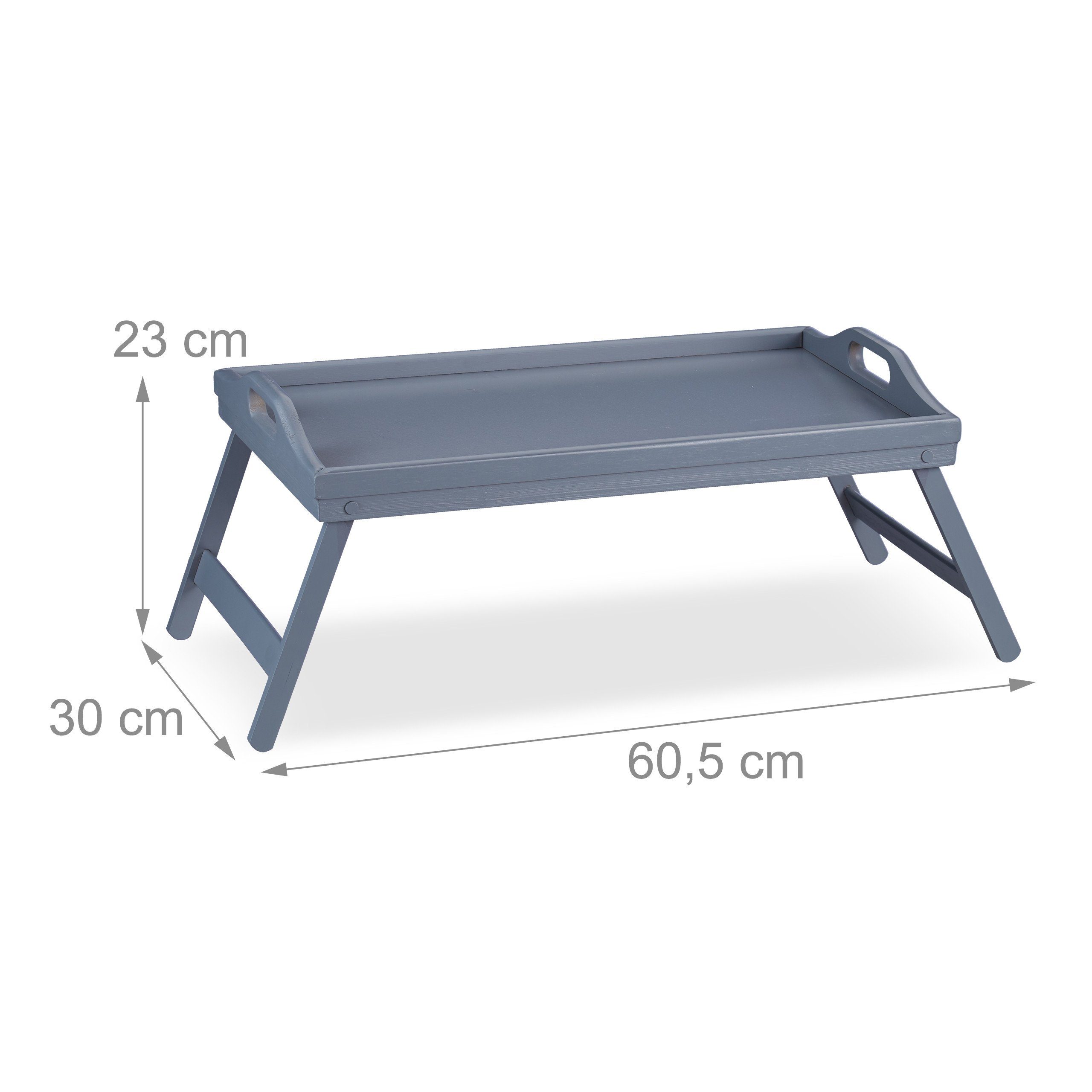 relaxdays Tabletttisch Bambus Betttablett grau (1-St) – Bild 4 von 5