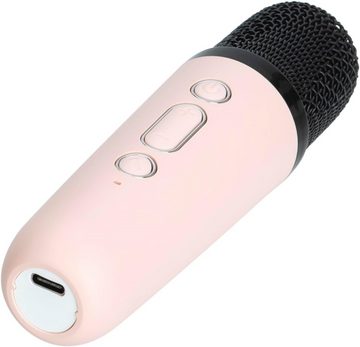 Bifurcation Tragbarer Karaoke-Lautsprecher und Mikrofon mit Bluetooth-Griff (Rosa) Bluetooth-Lautsprecher