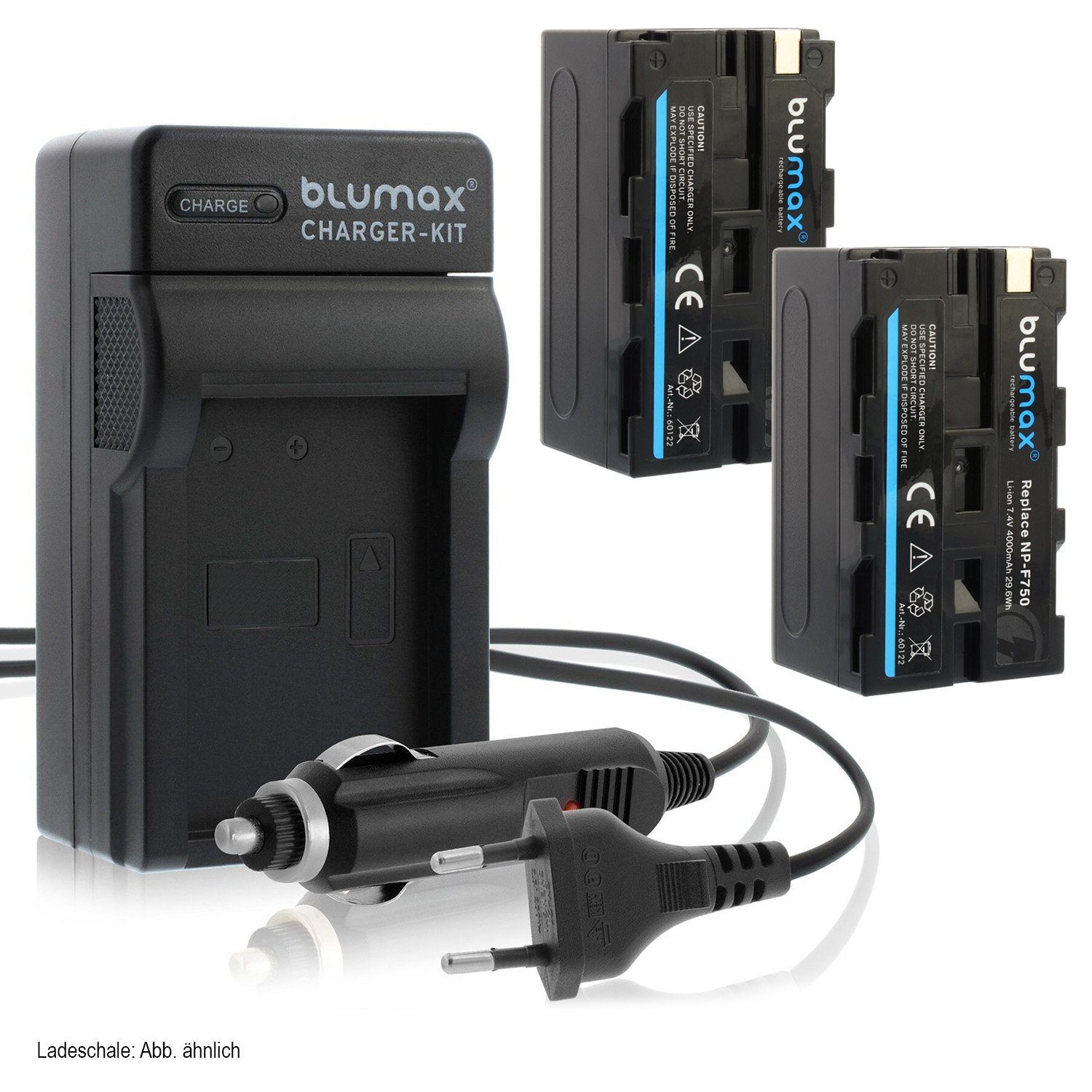 Blumax Set mit Lader für Sony NP-F750 NP- F970 4400mAh Kamera-Akku