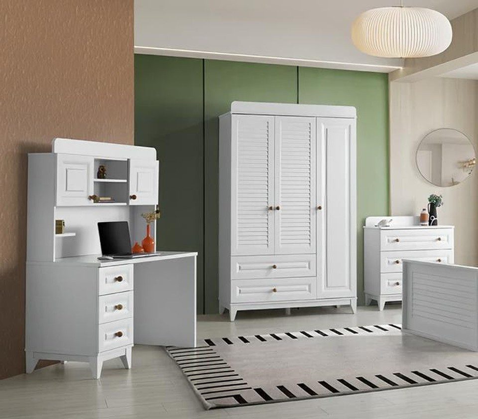 Komplettschlafzimmer Modernes Möbel-Set: Kleiderschrank, Kommode & Schreibtisch