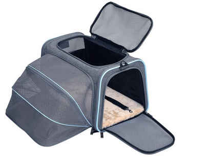 Bäll Tiertransporttasche Reisetasche Hund, Katze, 2 Seiten erweiterbar, mehr Platz und Komfort bis 15,00 kg, erweiterbar, atmungsaktiv, komfortabel, langlebig, handlich, robust