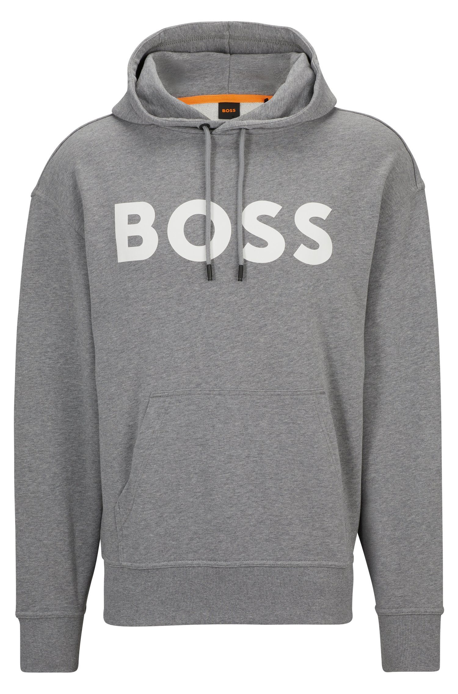 BOSS ORANGE Sweatshirt WebasicHood mit weißem Logodruck pastel grey