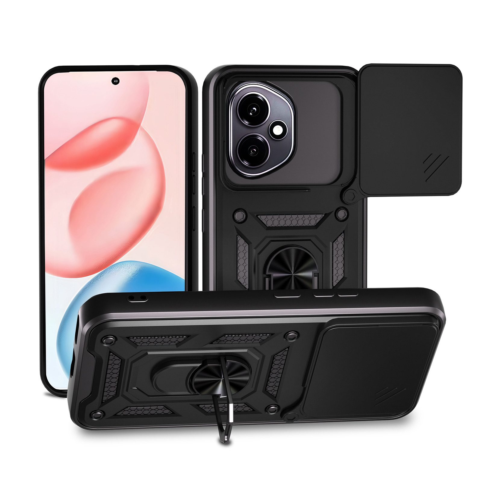 betterfon Handyhülle Panzer Hülle für Honor 400 Outdoor Case mit Kameraschutz, Outdoorhülle mit Ringhalter Smartstand Kameraschutz und Silikonkern
