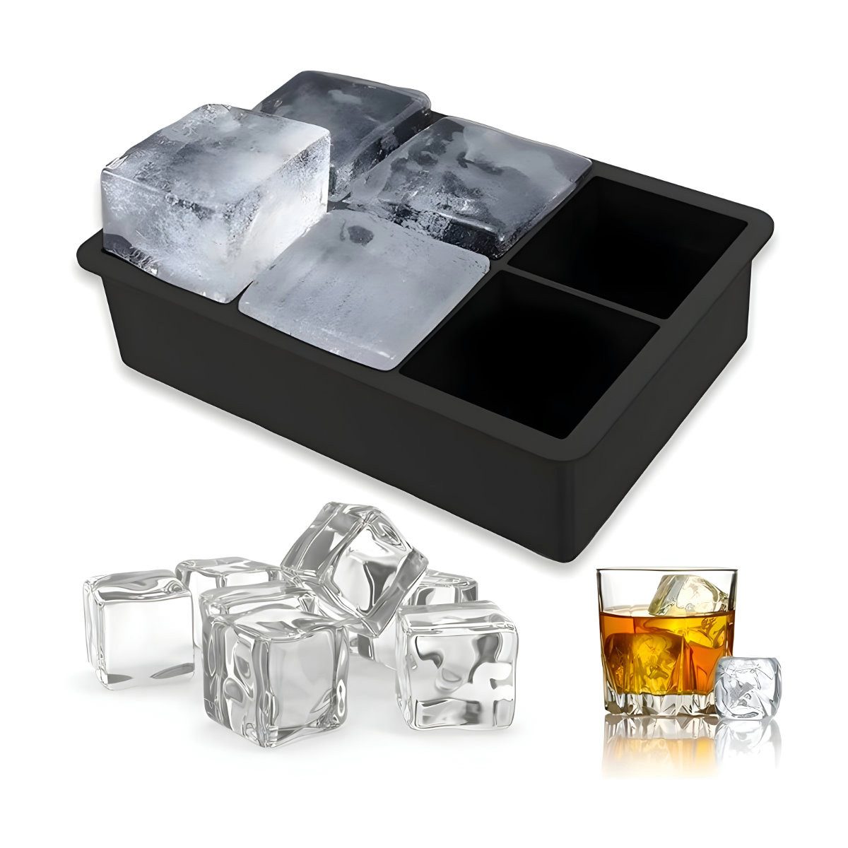 Eiswürfelform XL Eiswürfel Eiswürfelform aus Silikon 5 cm Würfel