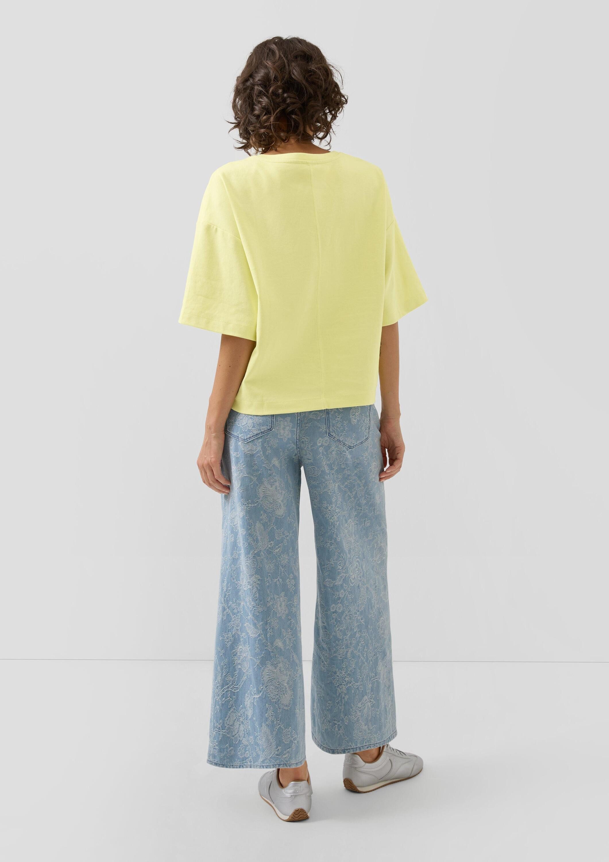 s.Oliver Kurzarmshirt T-Shirt Oversized T-Shirt aus Baumwoll-Interlockjersey