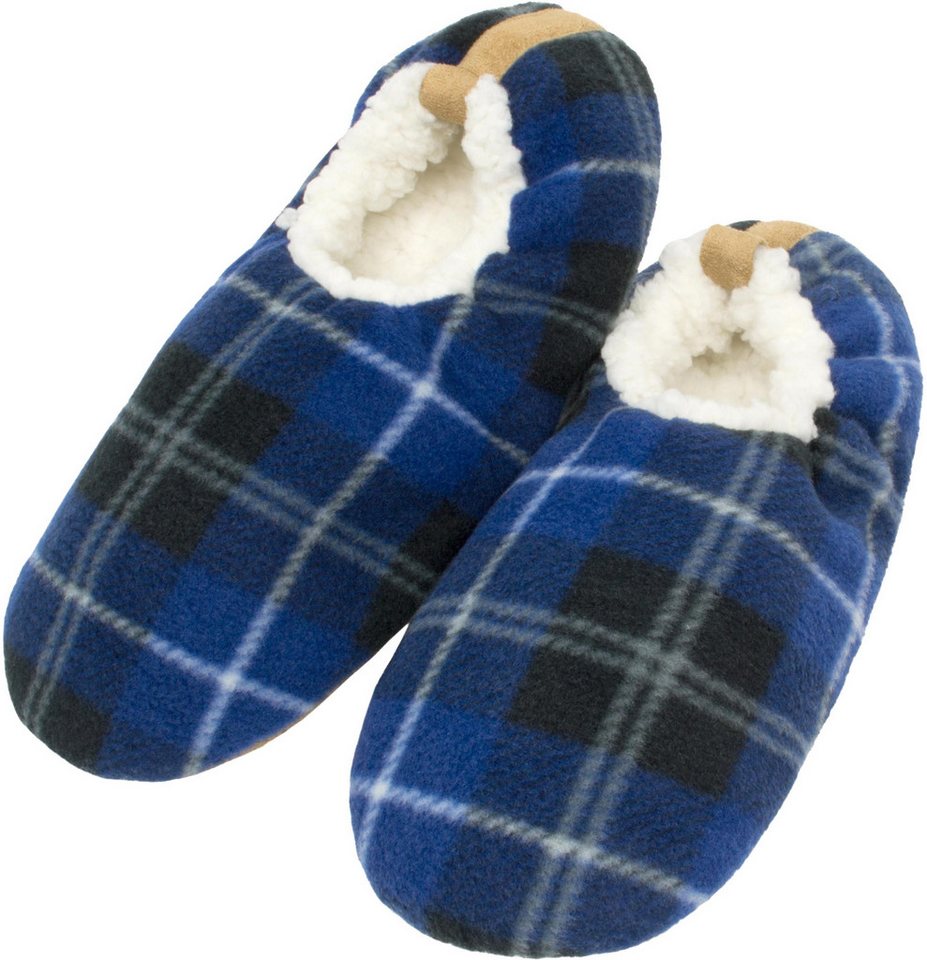 normani 1 Paar Herren-Slipper Karo Hausschuh (1 Paar) weiches Lammfellimitat