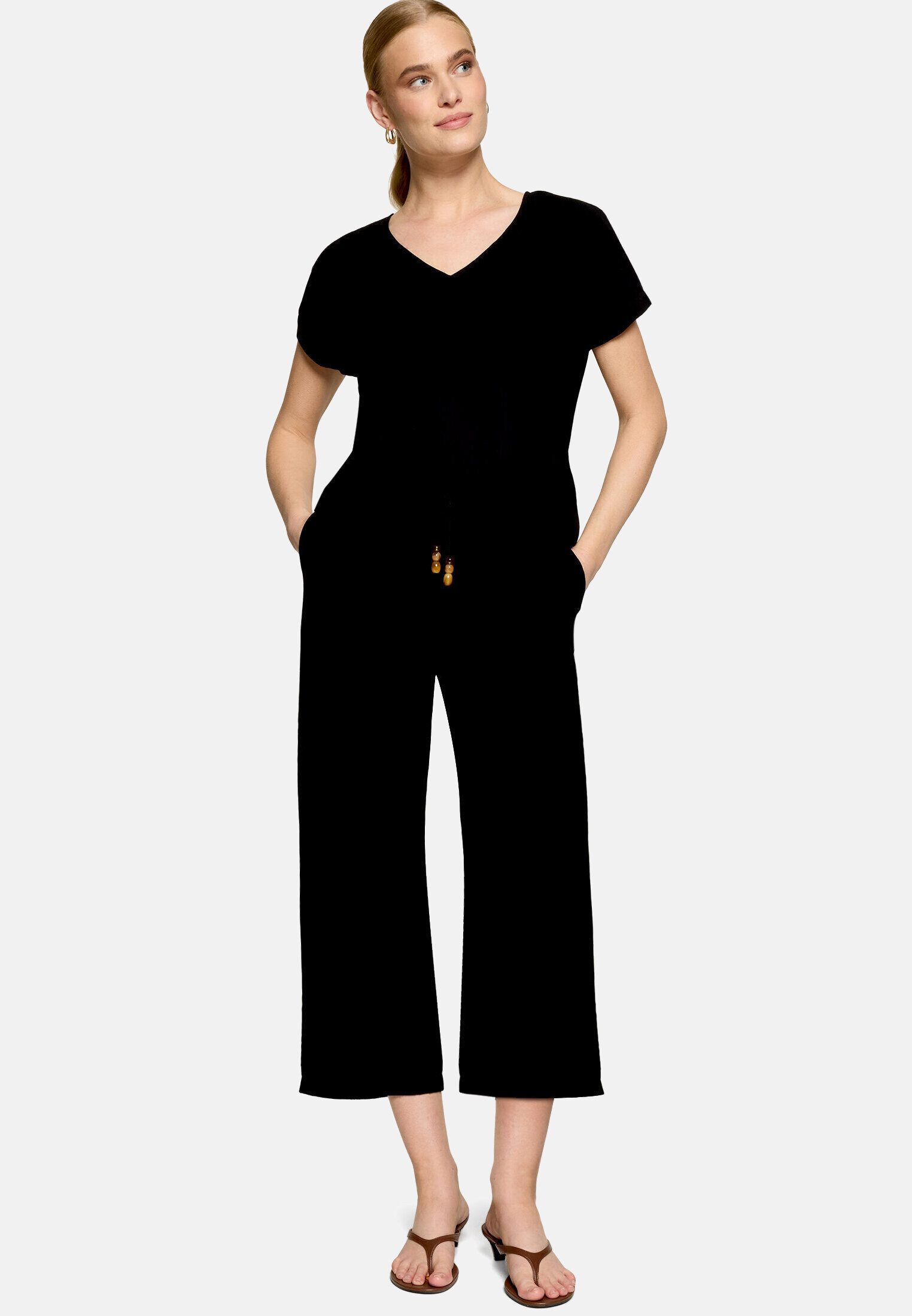 Zero Stoffhose Damen mit Bindegürtel Gürtel
