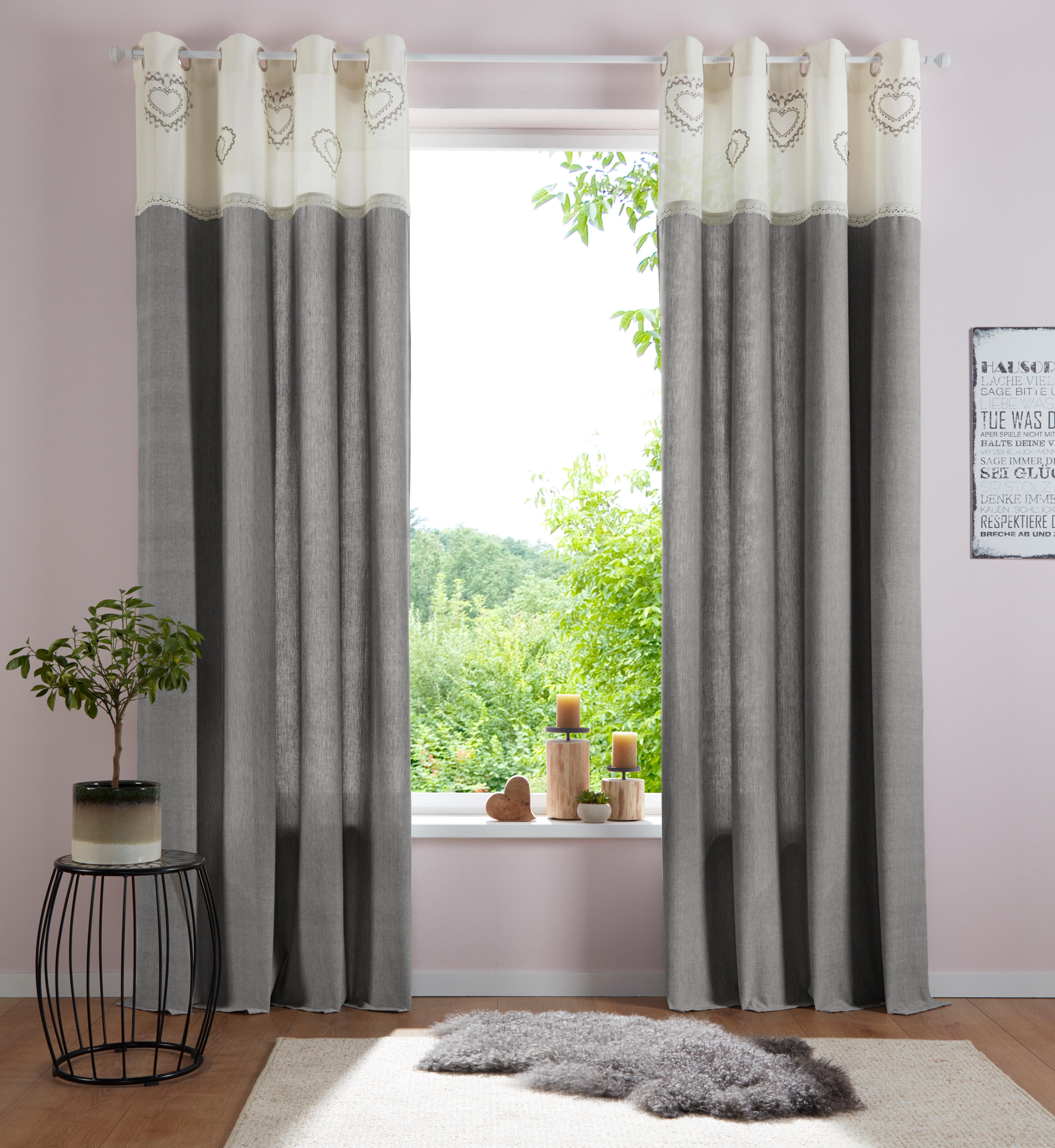 my home Gardine Louis (1 St), Ösen, halbtransparent, halbtransparent, aus B günstig online kaufen
