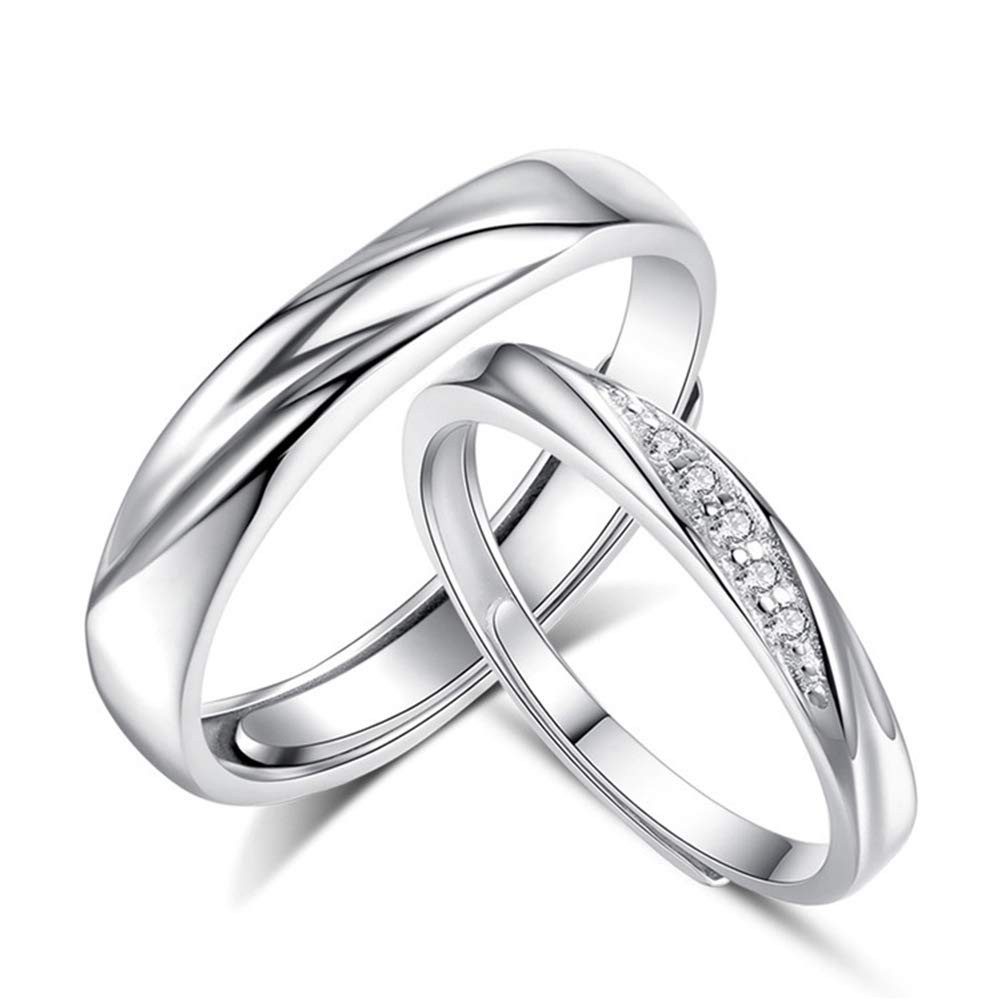 FOUORTUNATE-BEE Partnerring Verstellbare Partnerringe für Paare als Valentinstag Geschenk, Offene Paarringe für Verlobung, Hochzeit & Beziehung