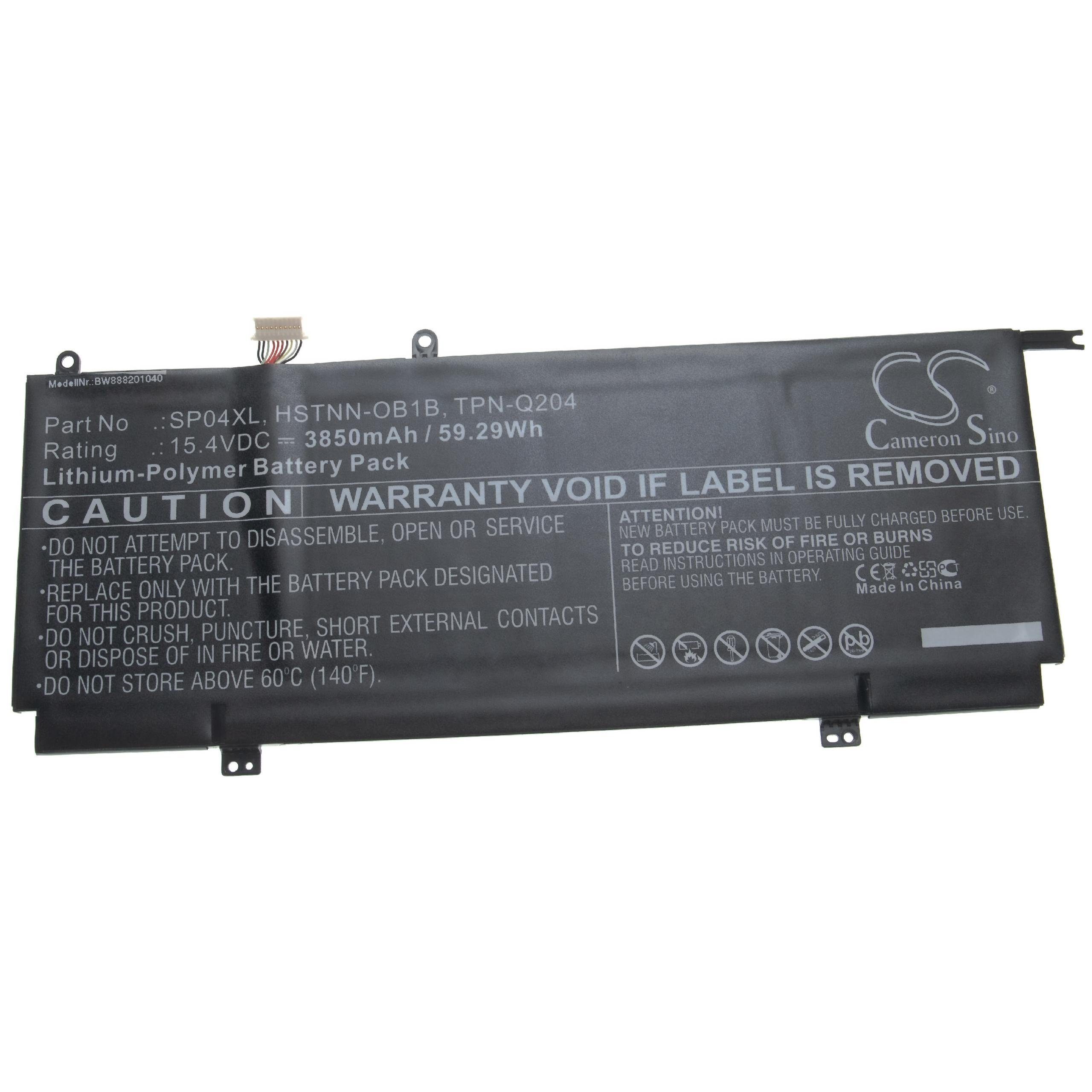 vhbw passend Laptop-Akku 13-AP0122NG, für x360 HP 13-AP0122TU, 13-AP0121TU, Spectre 3850 mAh