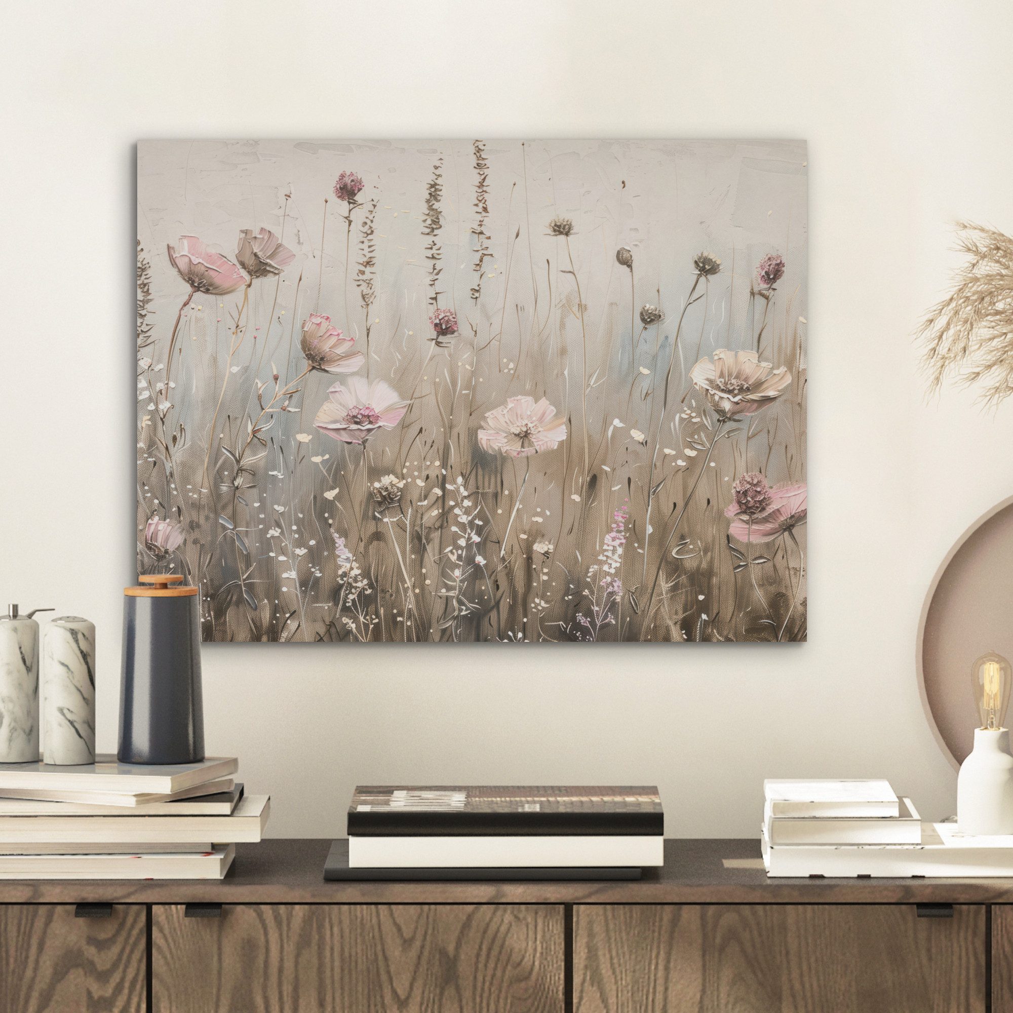 MuchoWow Gemälde Blumen - Rosa - günstig online kaufen