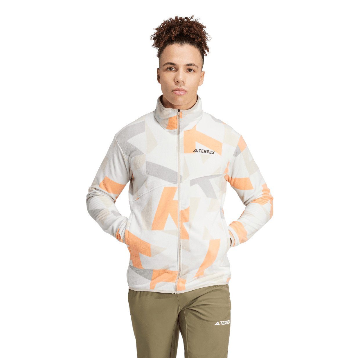 adidas Performance Fleecejacke Terrex Multi Printed grau/bunt Herren günstig online kaufen