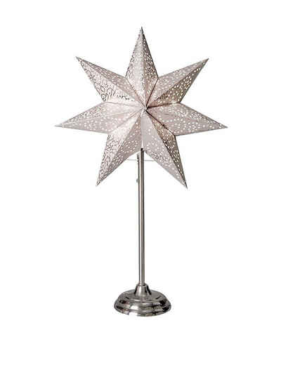STAR TRADING LED Stern Star Antique Standleuchte, Papier, Weiß, 55 x 34 cm