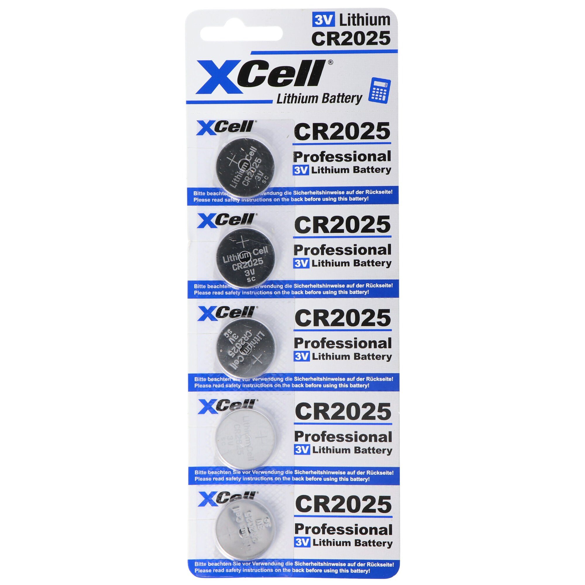 XCell 5er-Sparset CR2025 Lithium Batterie 3V, CR2025 Batterien im praktisch Batterie, (3,0 V)
