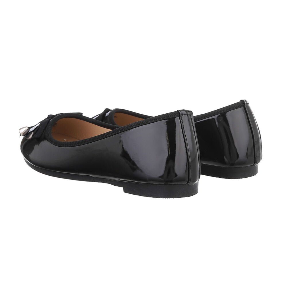Ital-Design Damen Freizeit Ballerina (85894097) Blockabsatz Klassische Ballerinas in Schwarz – Bild 3 von 4