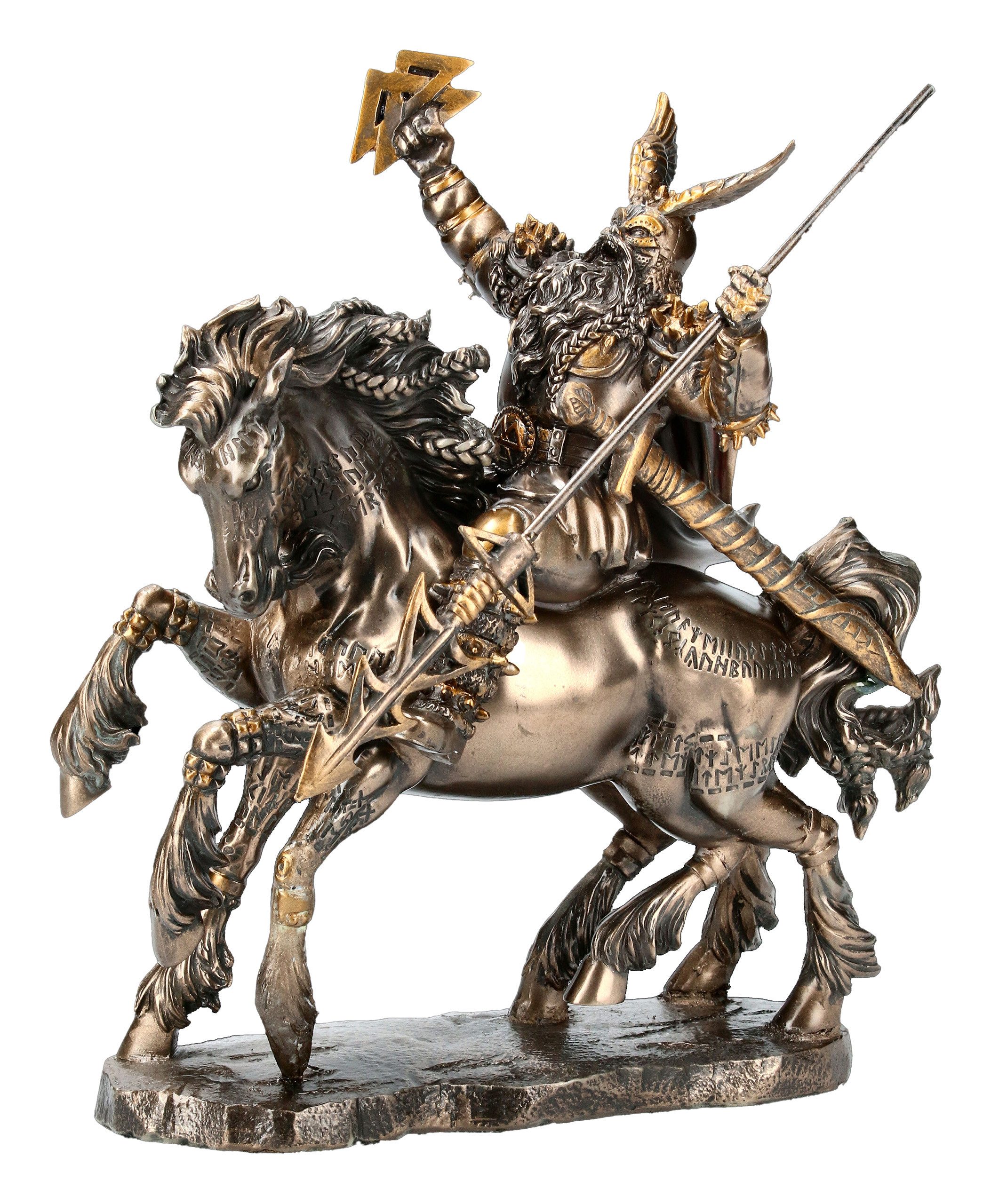 Figuren Shop GmbH Dekofigur Odin auf achtbeinigem Pferd Sleipnir - Derek W Frost - Dekofigur Götte