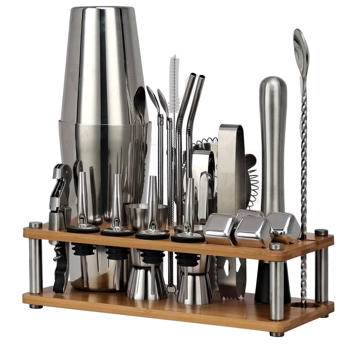 Cocktail Shaker 23-teiliges Edelstahl Barkeeper-Set, Cocktailshaker,750 ml
