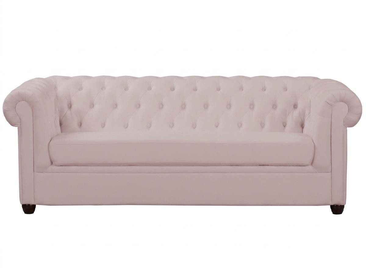 JVmoebel Chesterfield-Sofa Hellrosa 3-Sitzer-Schlafsofa Chesterfield Klassik Stoff, 1 Teile, Made in Europa