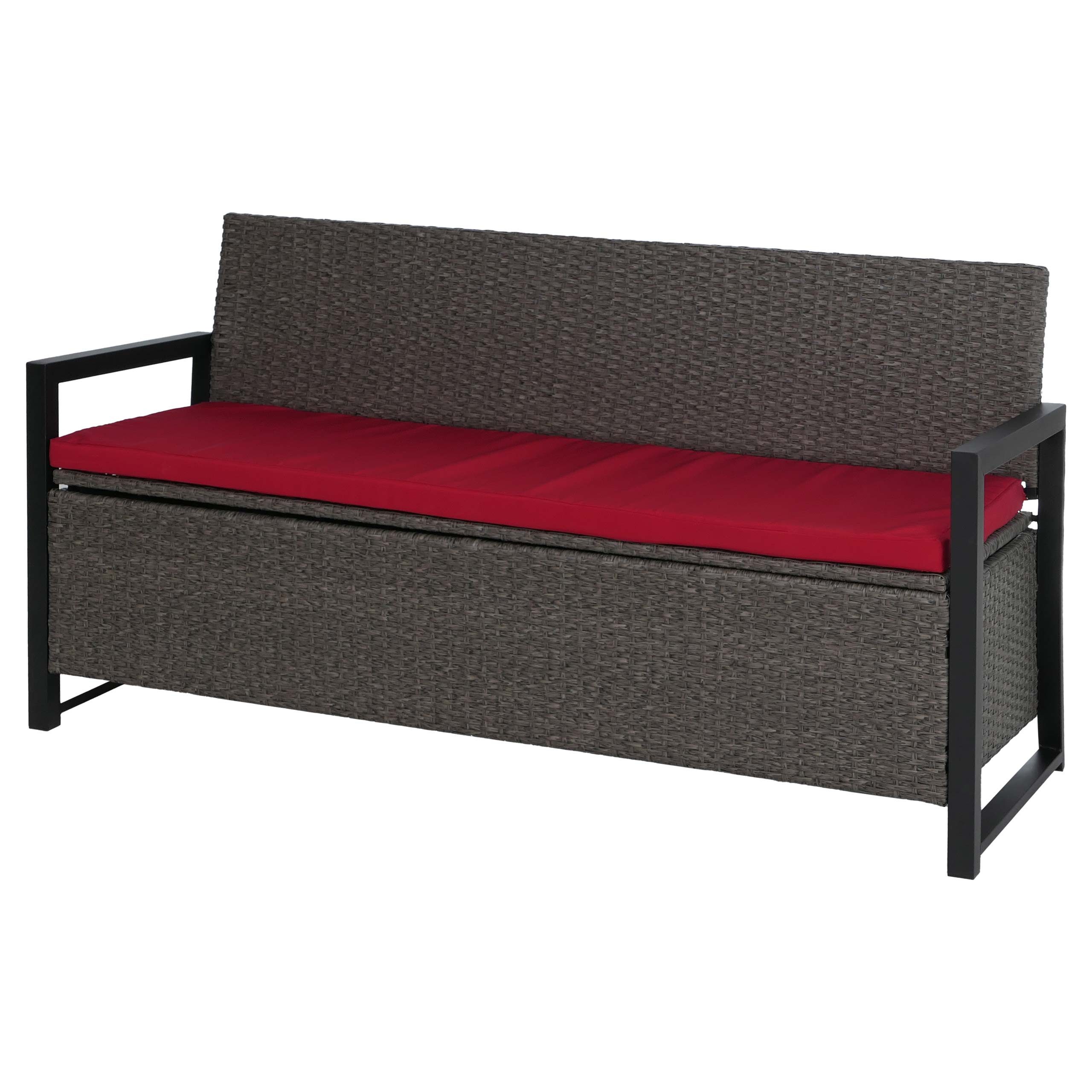 MCW Sitzbank MCW-F39-3, Staufach inkl. wasserabweisendem Bezug, Kissenbezug mit Reißverschluss