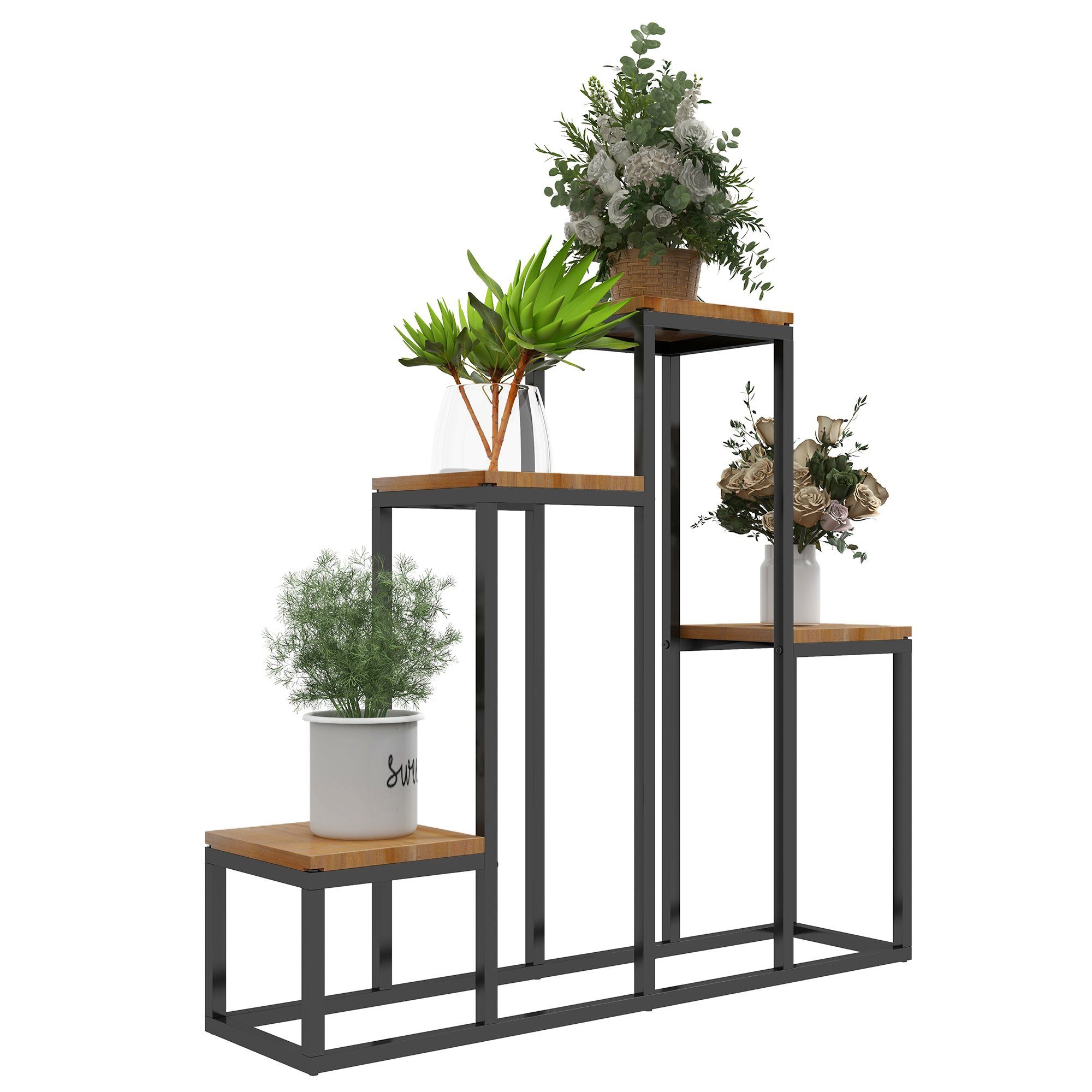Outsunny Pflanzentreppe Blumenständer mit 4 Ebenen günstig online kaufen