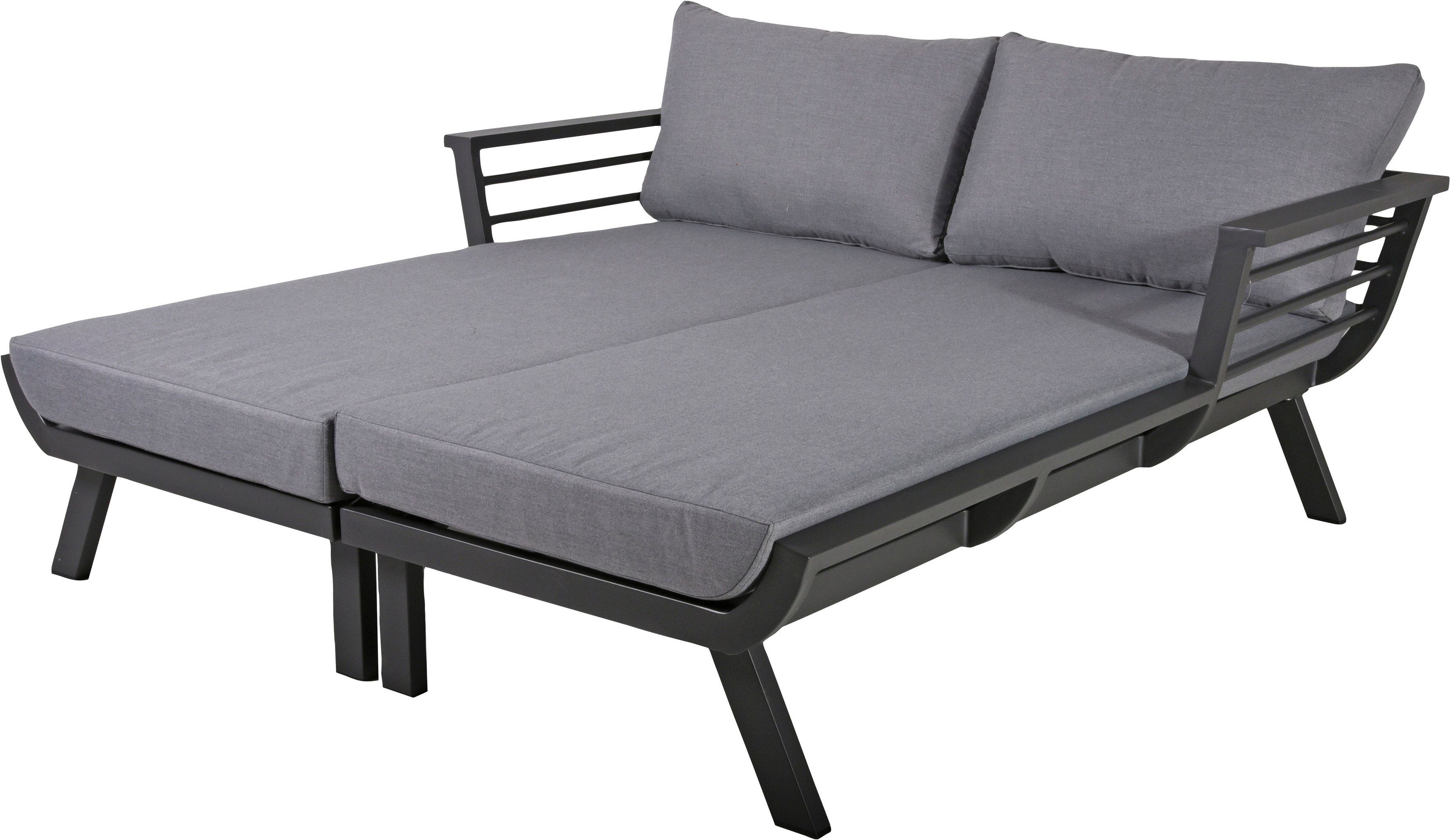 Garden Pleasure Doppelliege DELIA, Set, 2 St., bestehend aus 2 Einzelliegen, mit extragroßer Liegefläche, inklusive Auflagen und Kissen