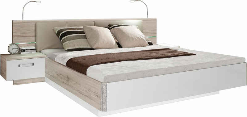 FORTE Bettanlage »Rondino,«, mit Polsterkopfteil und LED-Beleuchtung, wahlweise mit oder ohne Bettbank