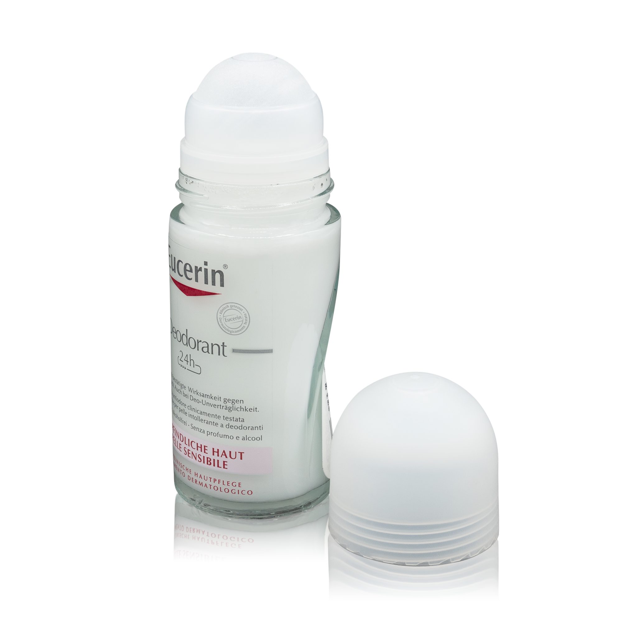 Schutz Roll-On, bei gegen Schweißgeruch. empfindlicher Deodorant - Ein Eucerin Haut Eucerin zuverlässiger Deo-Roller 24h
