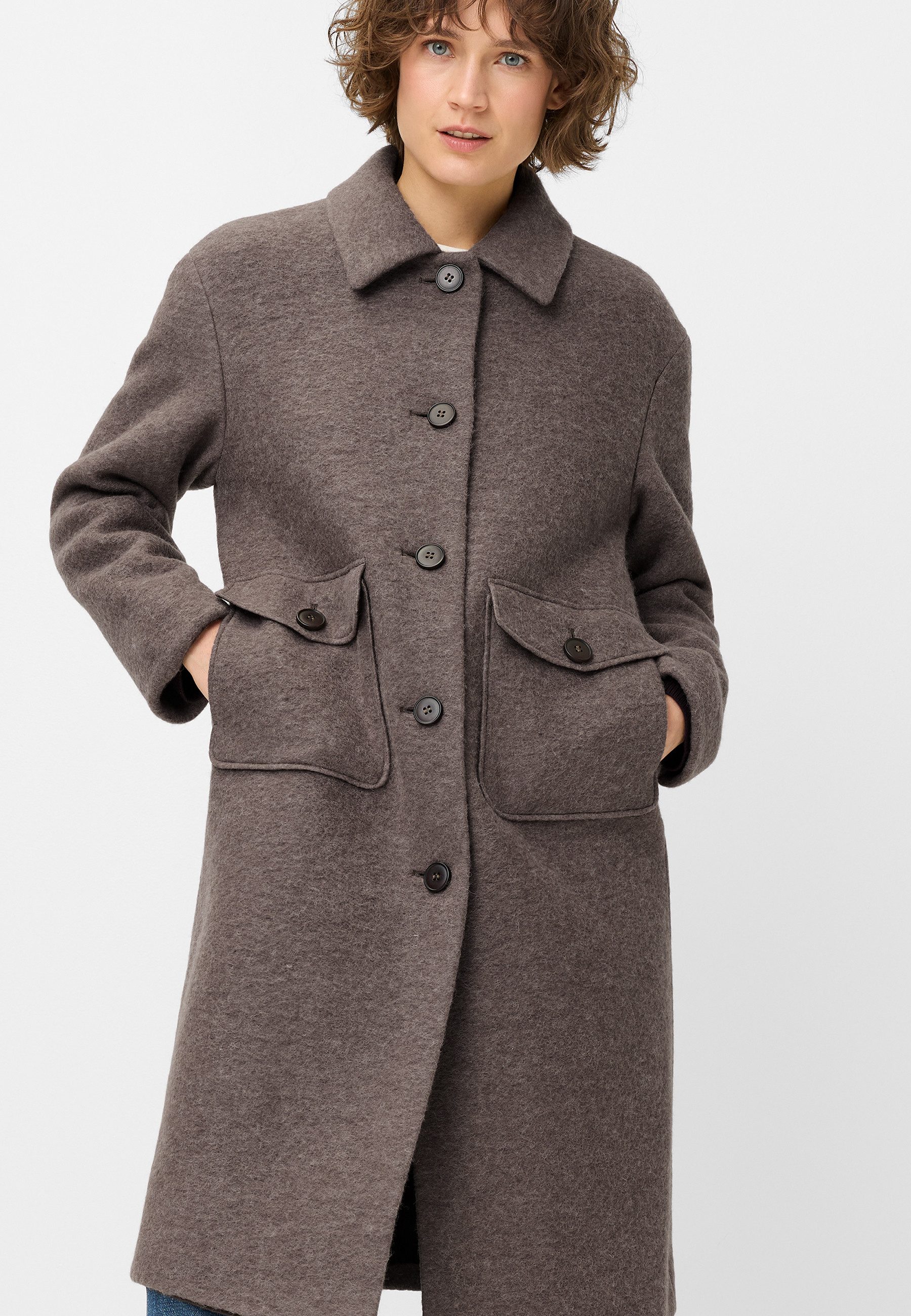 Fuchs Schmitt Wollmantel Wollmantel aufgesetzte Taschen, Regular Fit