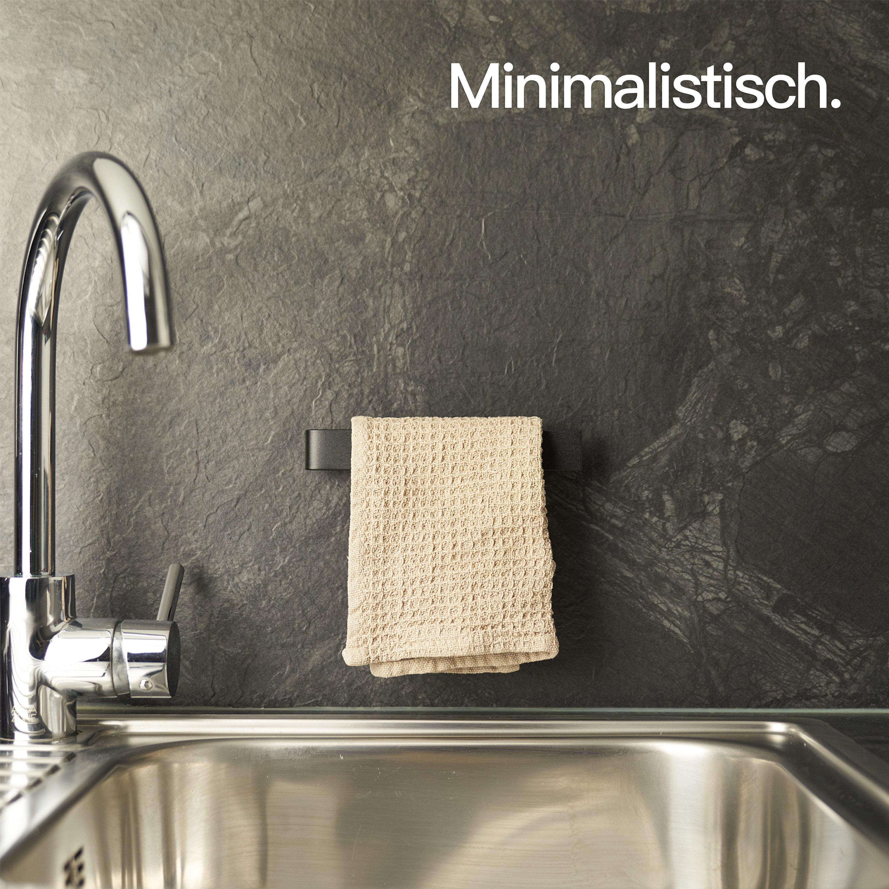 Designfabrik Hamburg Spültuchhalter, Spüllappenhalter ohne Bohren, Lappenhalter, Geschirrtuchhalter, Spülbecken oder Wandmontage