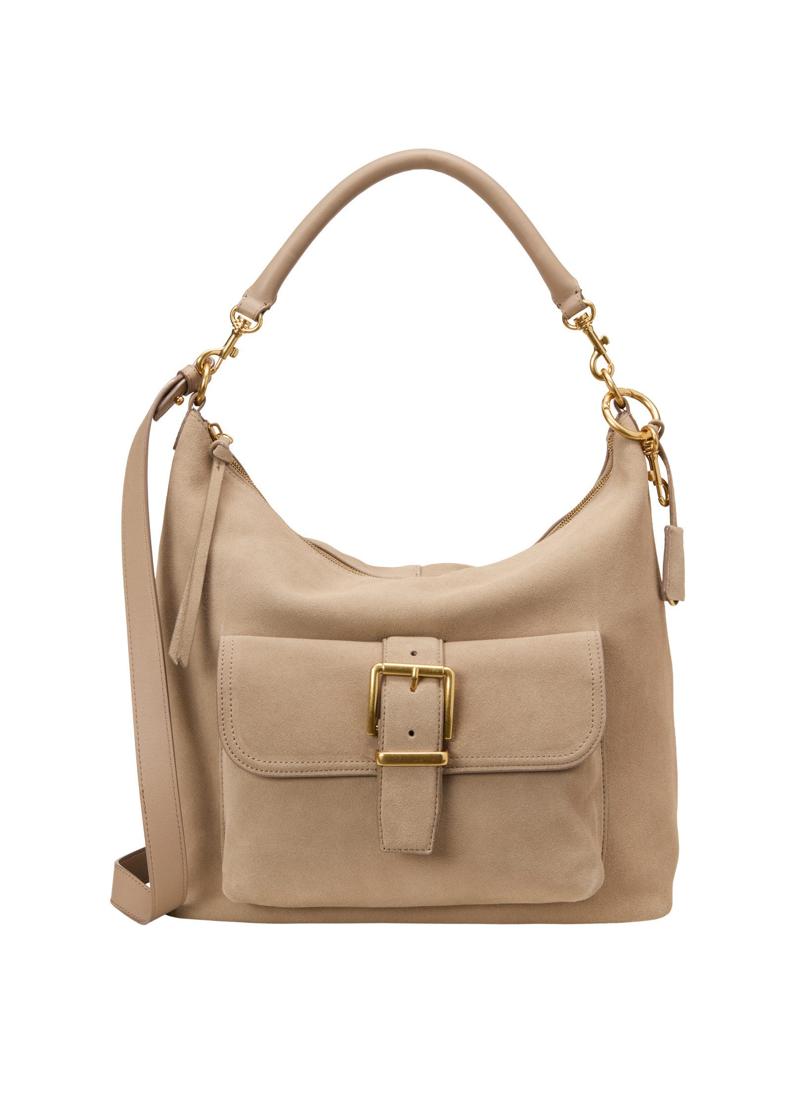 Marc O'Polo Umhängetasche aus softem Velours-Rindleder