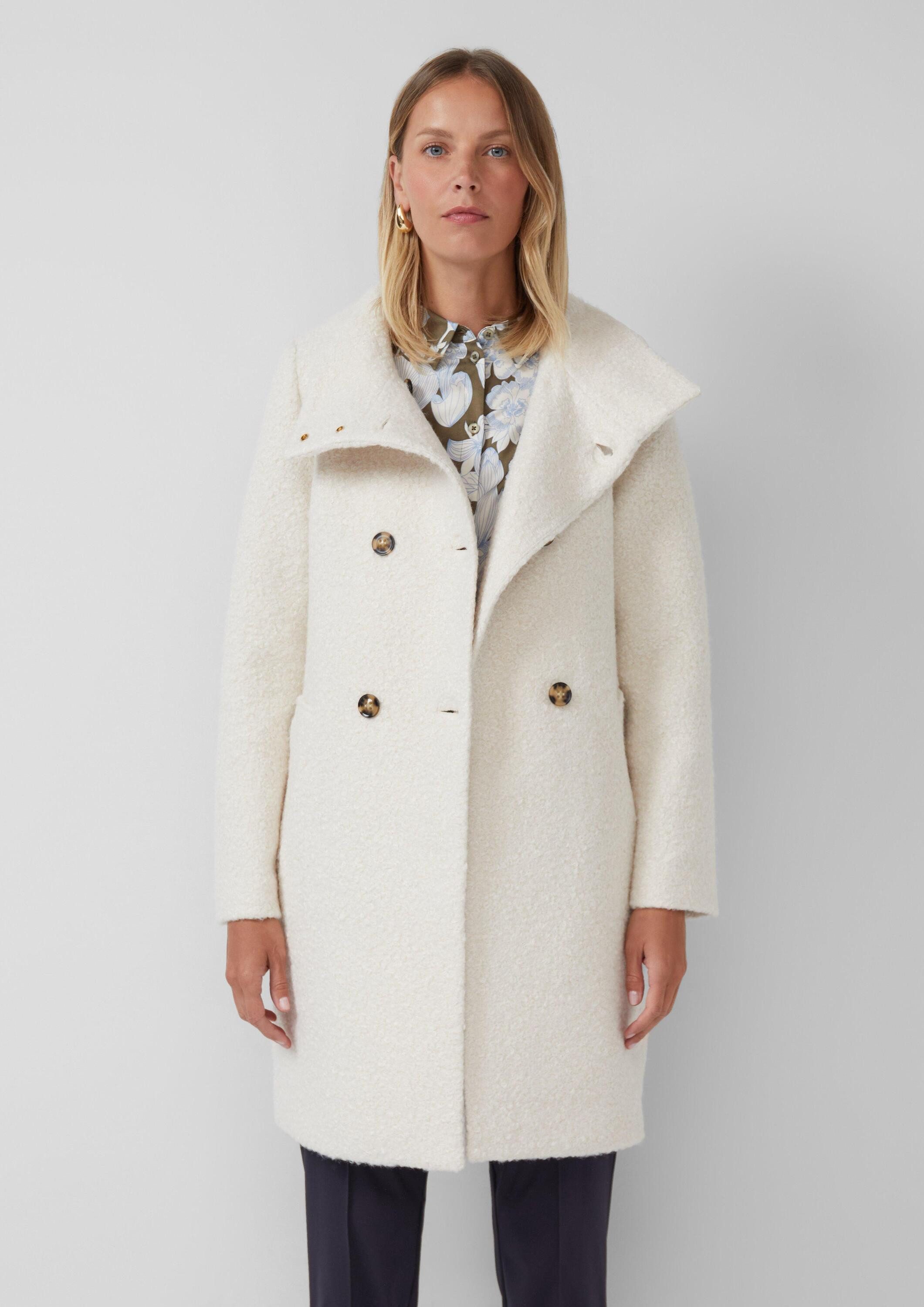 s.Oliver Wintermantel Outdoor-Mantel Gefütterter Bouclé-Mantel mit Stehkrag günstig online kaufen