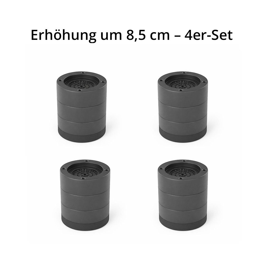 JASLIFE Vibrationsdämpfer Waschmaschinen Füße 4er Set 3,5–8,5 cm Erhöhung Anti-Rutsch, (Set, 4er Set), Anti-Rutsch, vibrationsdämpfend, höhenverstellbar, rutschfest