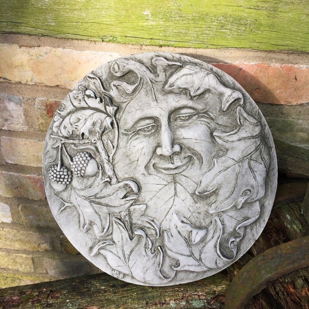 Gartenfigur Vollmond Wand Dekoration Mondgesicht Terrasse Wandbilder Gnome -