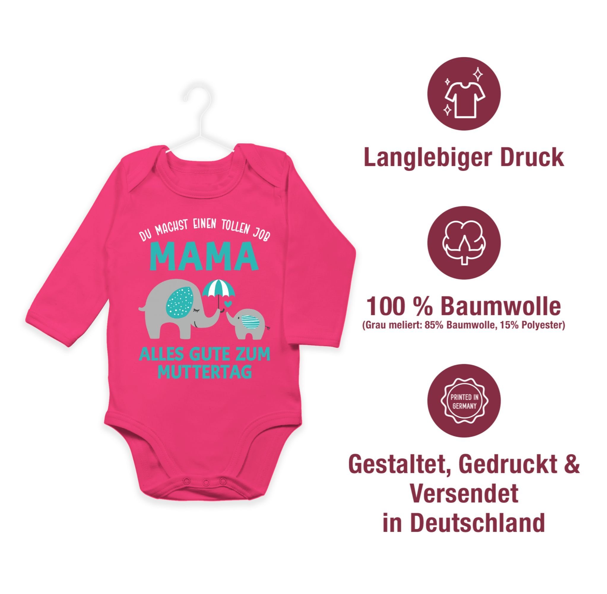 Muttertag machst Shirtracer 3 (1-tlg) Fuchsia Geschenk einen - Shirtbody tollen Muttertagsgeschenk Mama Job 1 Zum Du