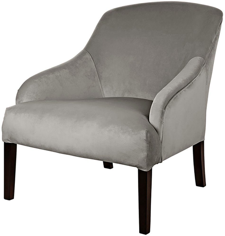 Fink Loungesessel Sessel, mit schmalen Armlehnen, massive Holzbeine in Buche schwarz grau | zink | zink
