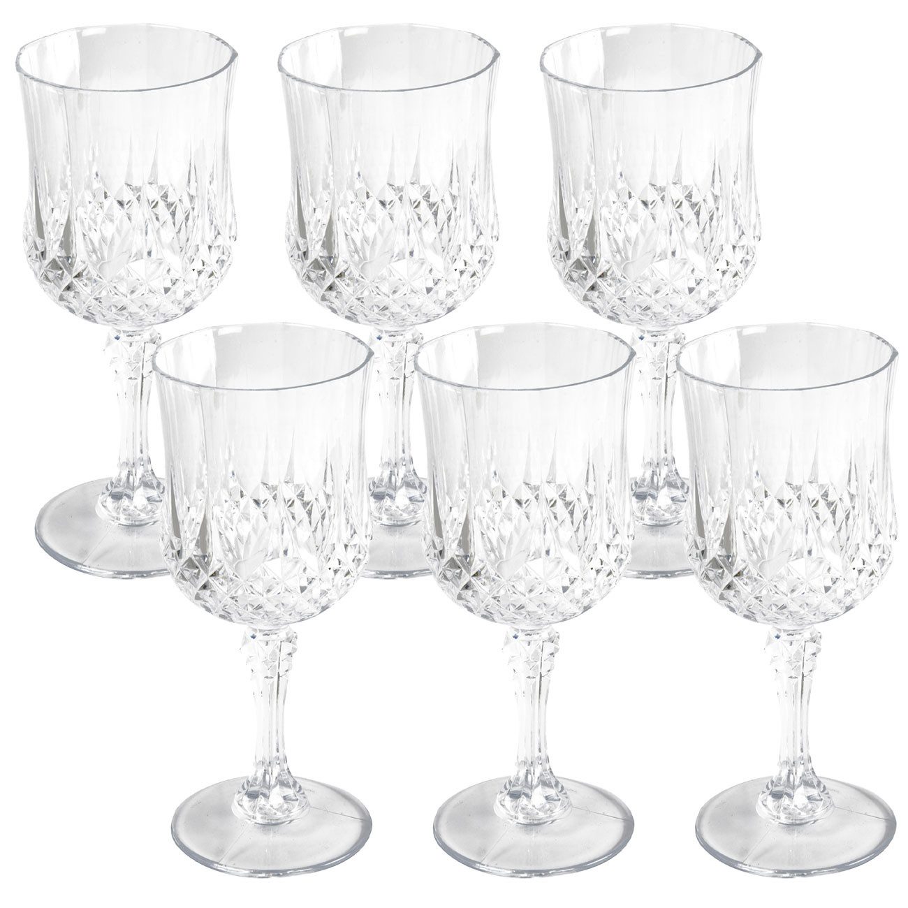 *Alpina* Weinglas Kunststoff-Weingläser 200 ml Kristalleffekt, Bruchfest 6 Stück, 6-tlg., aus Kunststoff in Kristalloptik/Trinkgefäß mit Stiel/transparent