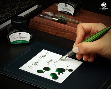 OCTOPUS Fluids Vaterartikel Schreibtinte Moosgrün Tintenglas