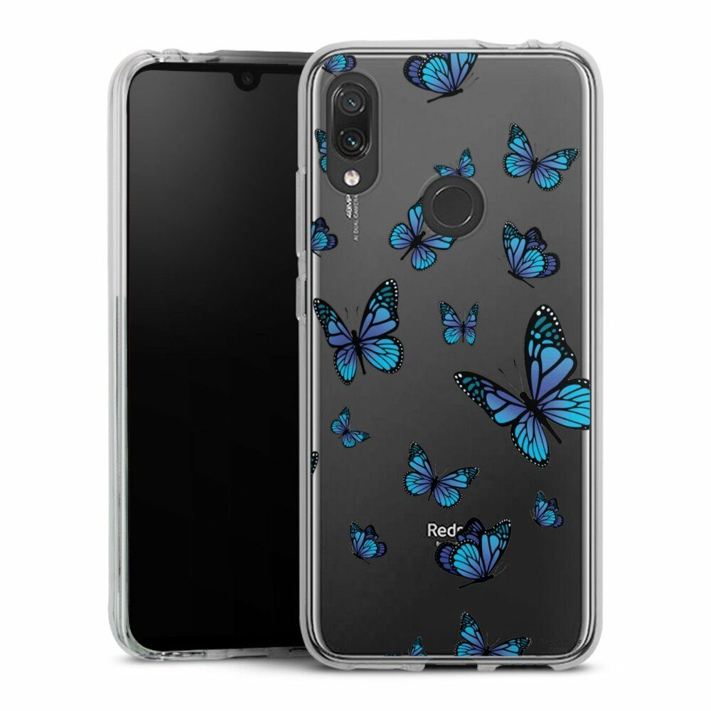 DeinDesign Handyhülle Schmetterling Muster transparent Butterfly Pattern  Transparent, Xiaomi Redmi Note 7 Silikon Hülle Bumper Case Handy Schutzhülle