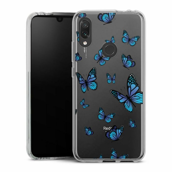 DeinDesign Handyhülle Schmetterling Muster transparent Butterfly Pattern Transparent Xiaomi Redmi Note 7 Silikon Hülle Bumper Case Handy Schutzhülle