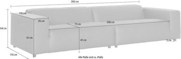 hülsta sofa 3-Sitzer »hs. 432«, wahlweise in Stoff oder Leder, mit niedrigem Rücken