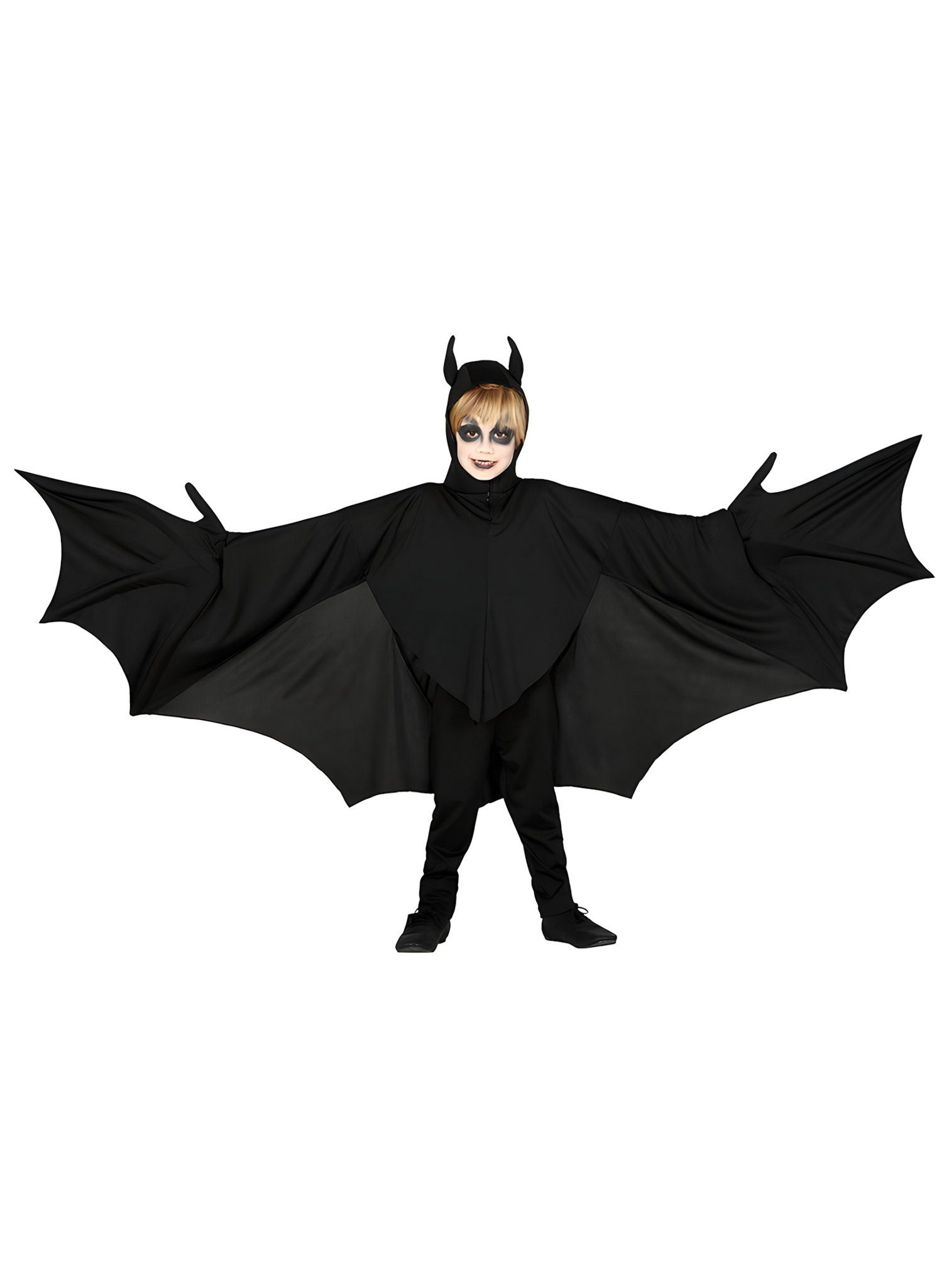 Metamorph Vampir-Kostüm Fledermaus Kinderkostüm mit XXL Flügeln, Mit diesem Blutsaugerkostüm verbreitest Du zu Halloween riesigen Schr