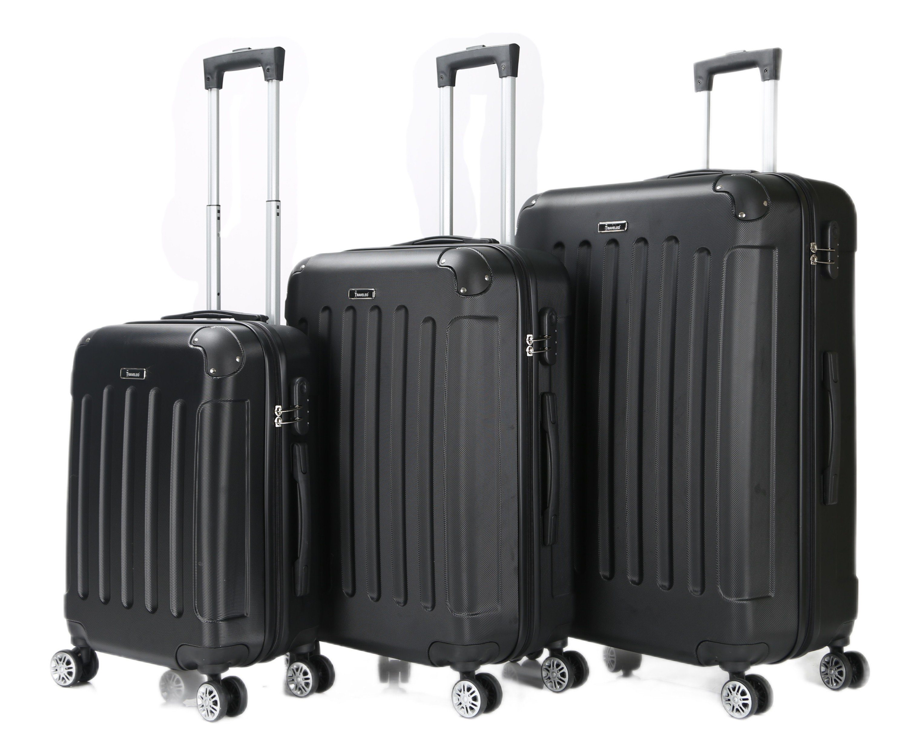 Kofferset Hartschalenkoffer Trolley Reisekoffer Koffer Set Cheffinger schwarz