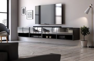 GuenstigEinrichten Lowboard Epsom (TV-Unterschrank), Breite 200 cm, Hochglanz, hängend