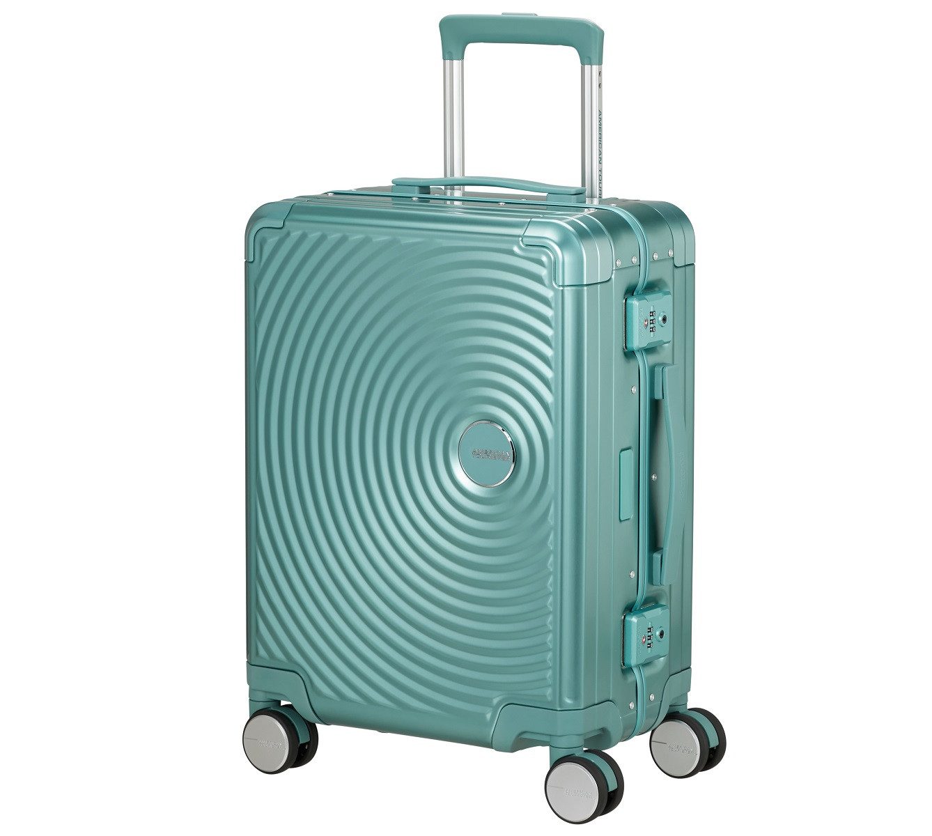 American Tourister® Handgepäckkoffer SOUNDBOX ALU Spinner 55 cm, 4 Rollen, mit TSA-Zahlenschloss