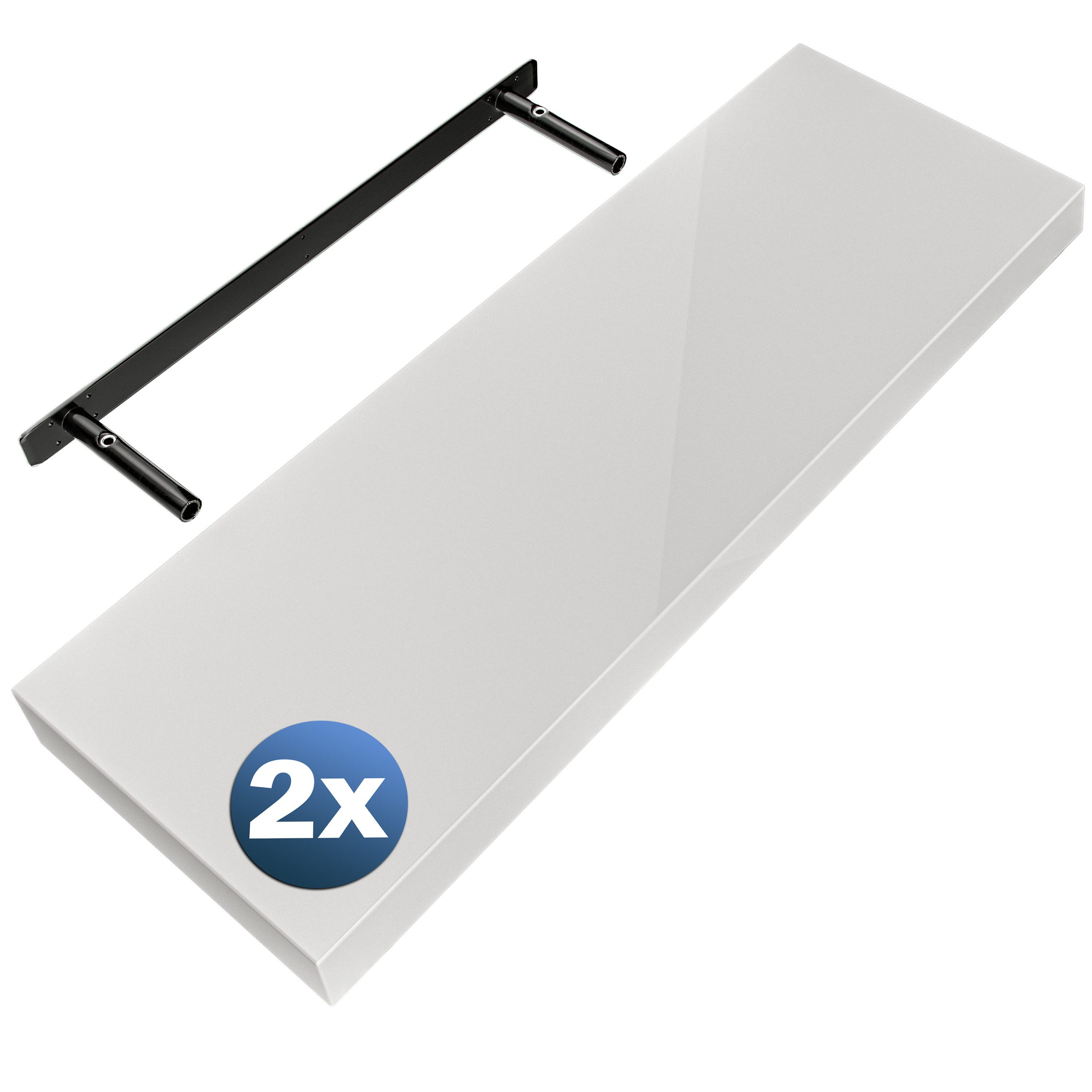 Casaria Wandregal, Weiß Hängeregal mit Halterung 15kg Tragkraft Küche Hochg günstig online kaufen