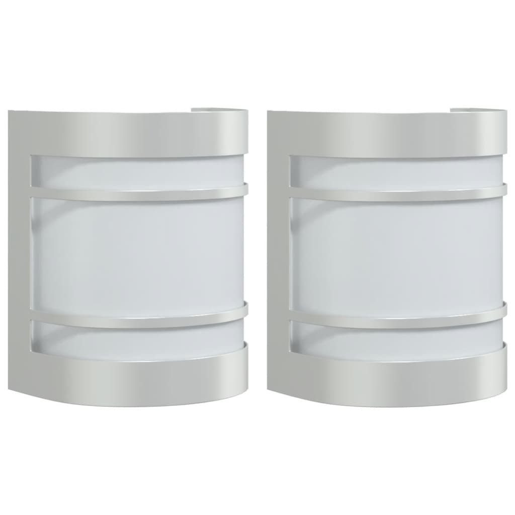 vidaXL Außen-Wandleuchte Außenwandleuchten 2 Stk. Silbern Edelstahl günstig online kaufen